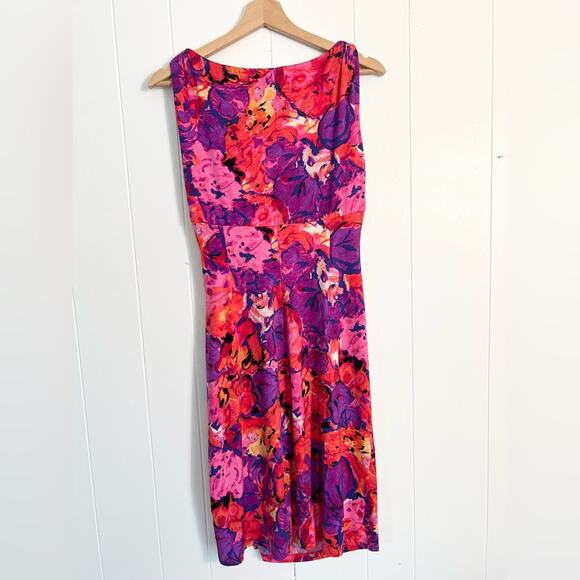 Ralph Lauren 6 watercolor floral dress pink purple vibrant wedding guest - Picture 5 of 7